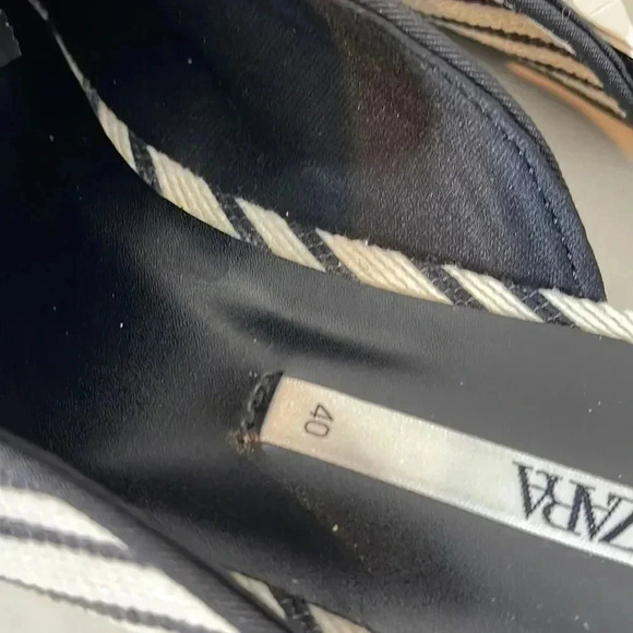 Zara Black & White Stripped Mules - Picture 8 of 9